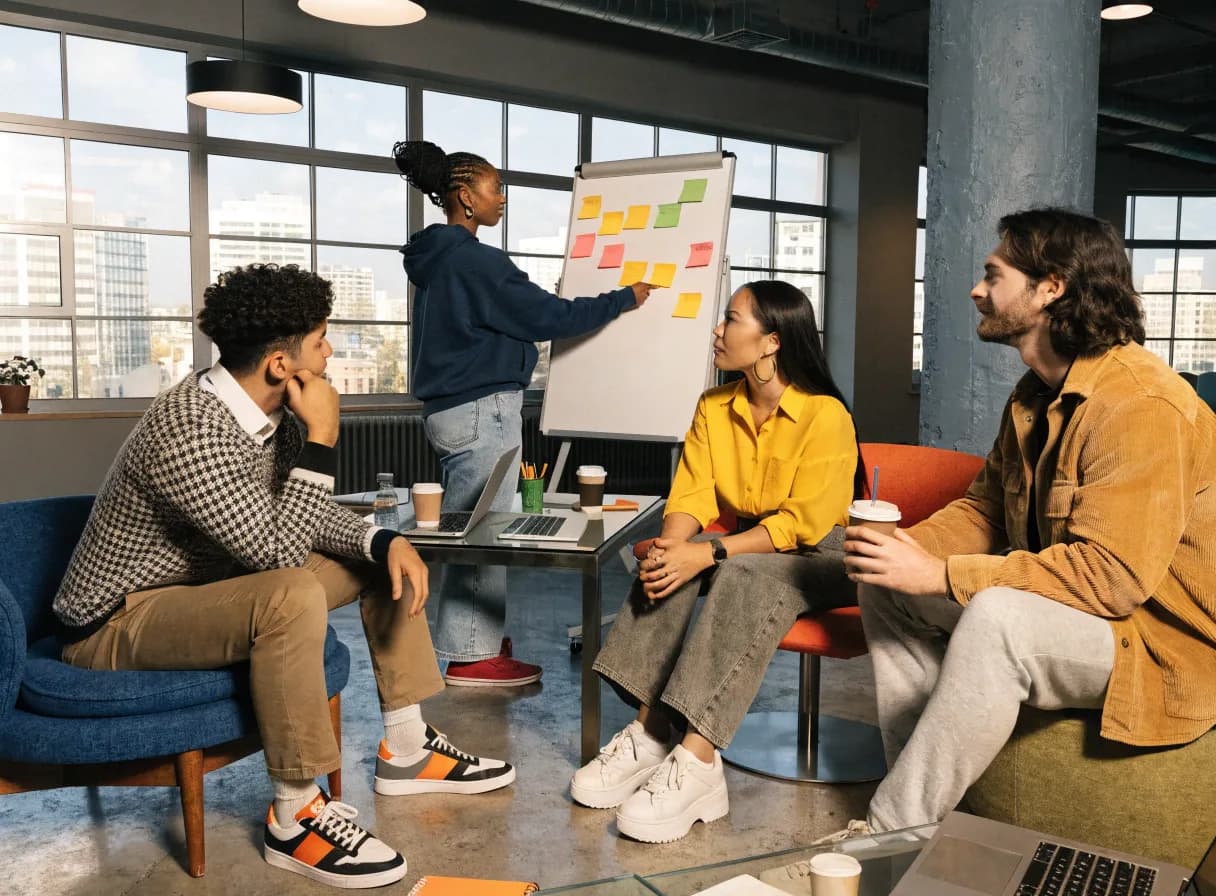Creative team collaborating on branding and digital projects