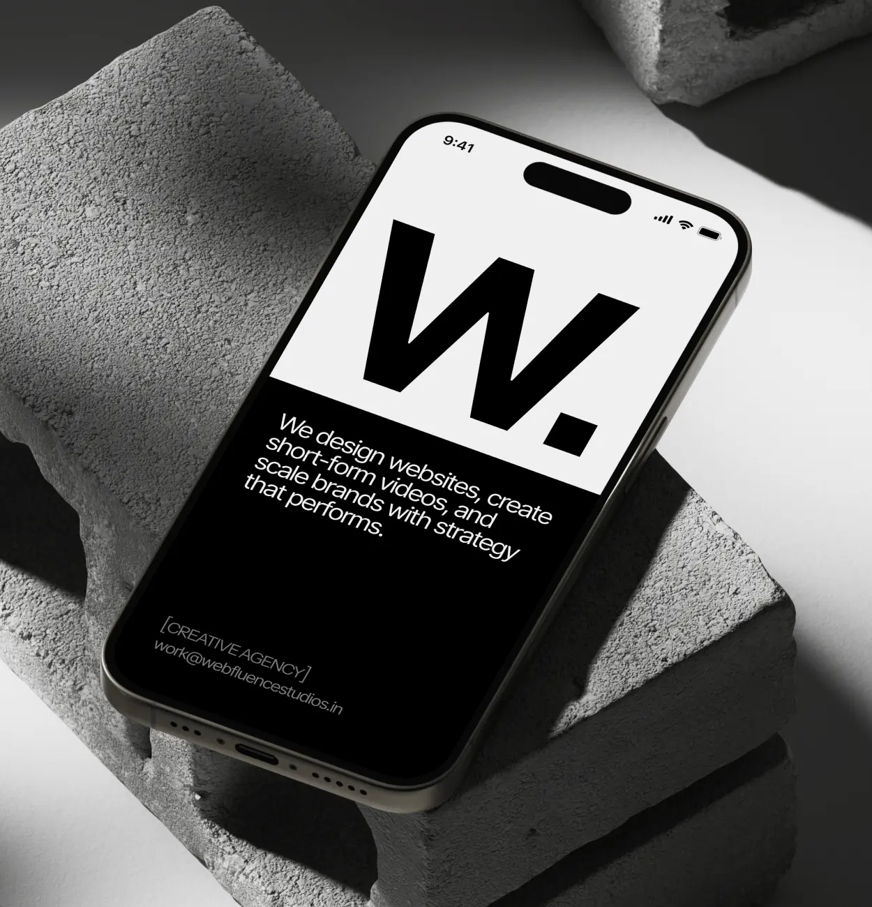 Mobile menu UI on phone mockup